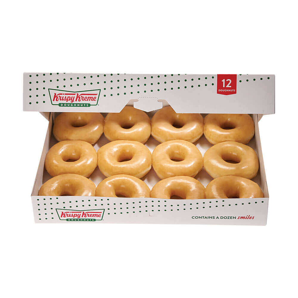 Krispy Kreme - Box of a dozen glazed donuts
